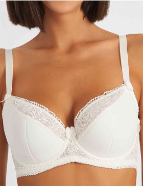 Бюстгальтер полумягкий Simona M 610 молоко-сетка, Цвет: молоко-сетка, Размеры: 85E