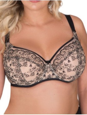 Мягкий бюстгальтер на большую грудь Akcent A-54 M, Цвет: черный узор, Размеры: 70L
