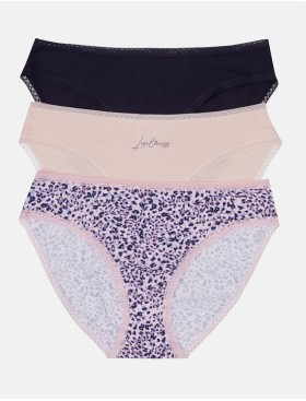 Хлопковые трусы в наборе 3 штуки Esotiq PANTIES MIA-MIA 40347 пудра+синий, Цвет: пудра+синий, Размеры: S