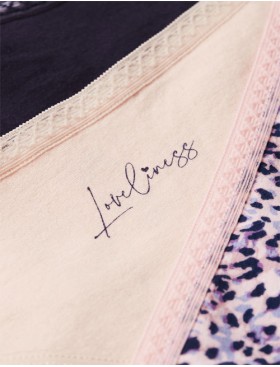 Хлопковые трусы в наборе 3 штуки Esotiq PANTIES MIA-MIA 40347 пудра+синий, Цвет: пудра+синий, Размеры: S, изображение 2