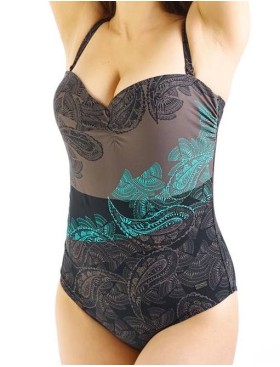 Совместный купальник бандо Naturana 73404 MONTEROSSO AL MARE, Цвет: черно-коричневый, Размеры: 75D, изображение 3