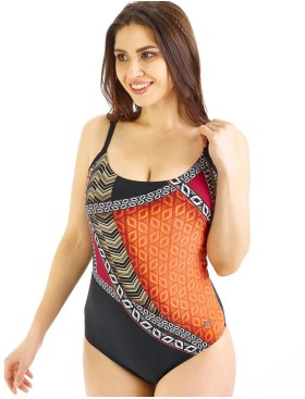 Совместный купальник Naturana 73405 ZENITH черный/охра, Цвет: черный/охра, Размеры: 75D