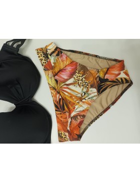 Купальник бандо с уплотненной чашкой Lorin L2408/2 BIG, Цвет: флора, Размеры: 75D, изображение 5