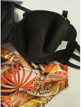 Купальник бандо с уплотненной чашкой Lorin L2408/2 BIG, Цвет: флора, Размеры: 75D, изображение 4