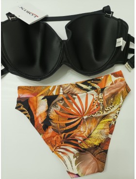 Купальник бандо с уплотненной чашкой Lorin L2408/2 BIG, Цвет: флора, Размеры: 75D, изображение 3