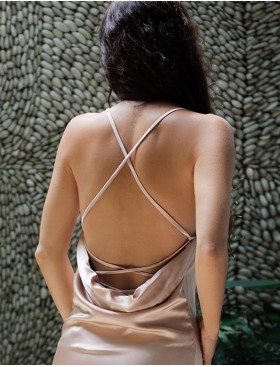 Платье миди на тонких бретелях 5senses 7146 бежевый, Цвет: бежевый, Размеры: L, изображение 4