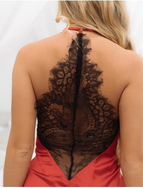 Красная сорочка с кружевной спинкой 5senses 7269, Цвет: красный, Размеры: XS/S, изображение 4