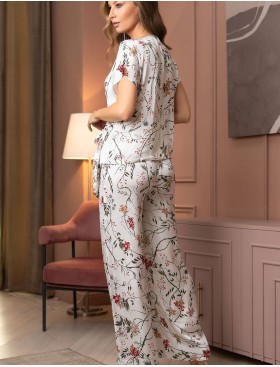 Шелковый комплект брюки и топ Mia-Amore MELODY 3936, Цвет: белый, Размеры: XL, изображение 2