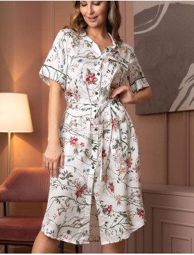 Удлиненная рубашка-халат Mia-Amore MELODY 3939, Цвет: белый, Размеры: 3XL