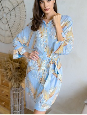 Рубашка из тканой вискозы Mia-Amore PALM BEACH 1987, Цвет: голубой, Размеры: L