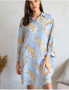 Рубашка из тканой вискозы Mia-Amore PALM BEACH 1987, Цвет: голубой, Размеры: L, изображение 2