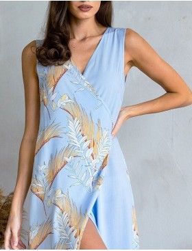 Длинный сарафан на запах Mia-Amore PALM BEACH 1988, Цвет: голубой, Размеры: 3XL, изображение 5