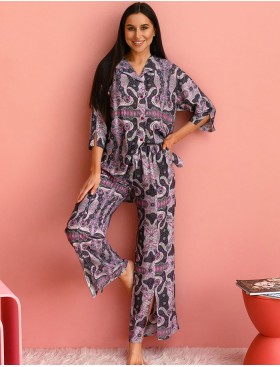 Комплект из вискозы туника и брюки Mia-Mia ALBA 16503, Цвет: cиреневый, Размеры: S