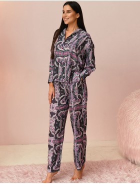 Комплкет из вискозы рубашка и брюки Mia-Mia ALBA 16505, Цвет: cиреневый, Размеры: S, изображение 3