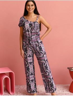 Комбинезон брючный из вискозы Mia-Mia ALBA 16506, Цвет: cиреневый, Размеры: S