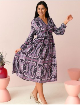 Платье с завышенной талией вискоза Mia-Mia ALBA 16508, Цвет: cиреневый, Размеры: S