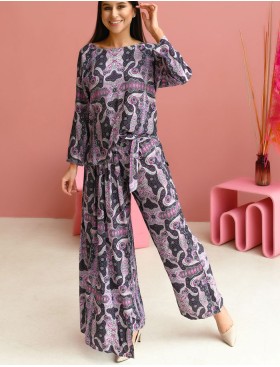 Комплект из вискозы туника и брюки с запахом Mia-Mia ALBA 16517, Цвет: cиреневый, Размеры: S