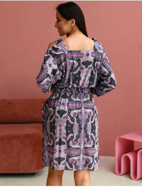 Платье-туника с узором Mia-Mia ALBA 16518, Цвет: cиреневый, Размеры: S, изображение 2