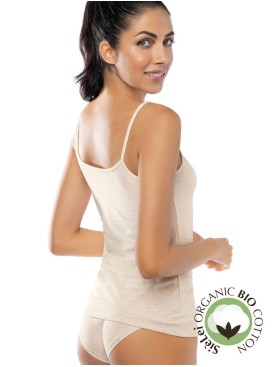 Хлопковая майка на тонких бретелях Sielei NATURAL COTTON 1430 ecru melange, Цвет: ecru melange, Размеры: XS, изображение 2