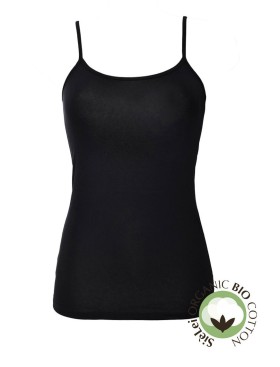 Хлопковая майка на тонких бретелях Sielei NATURAL COTTON 1430 nero, Цвет: nero (черный), Размеры: L, изображение 2