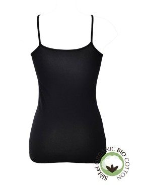 Хлопковая майка на тонких бретелях Sielei NATURAL COTTON 1430 nero, Цвет: nero (черный), Размеры: L, изображение 3