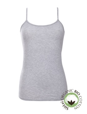 Хлопковая майка на тонких бретелях Sielei NATURAL COTTON 1430 grigio melange, Цвет: grigio melange, Размеры: XS, изображение 2