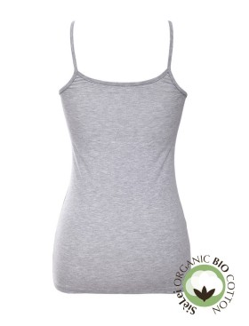 Хлопковая майка на тонких бретелях Sielei NATURAL COTTON 1430 grigio melange, Цвет: grigio melange, Размеры: XS, изображение 3