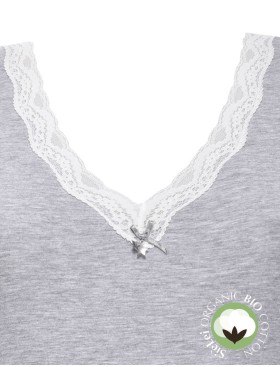 Хлопковая майка широкие бретели Sielei NATURAL COTTON 1436 grigio melange, Цвет: grigio melange, Размеры: XS, изображение 5