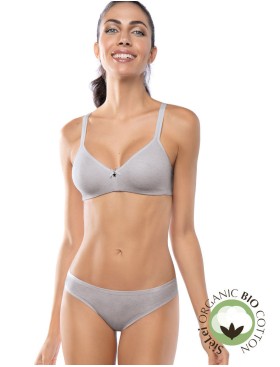 Хлопковые трусы слипы Sielei NATURAL COTTON 1445 grigio melange, Цвет: grigio melange, Размеры: XS, изображение 3