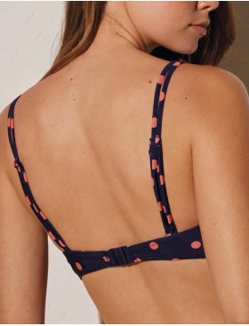 Пляжный бюст в горох Ysabel Mora 82288 синий/персиковый, Цвет: синий/персиковый, Размеры: 85D, изображение 2