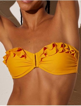 Купальный бюст бандо с рюшами Ysabel Mora 82177 желтый, Цвет: желтый, Размеры: 70C
