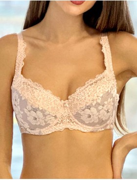 Бюстгальтер балконет Albina L MONICA 8020, Цвет: цветочно-розовый, Размеры: 70D