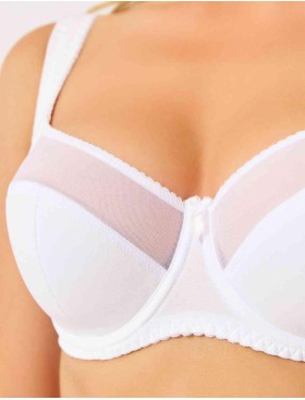Бюстгальтер полумягкий с подкроем Lina A 6016 белый, Цвет: белый, Размеры: 80D, изображение 5