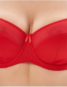Бюстгальтер полумягкий с подкроем Lina A 6016 красный, Цвет: красный, Размеры: 85F, изображение 6