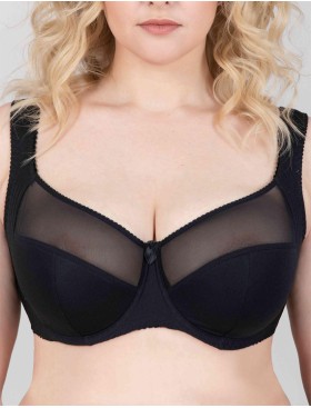 Бюстгальтер полумягкий с подкроем Lina A 6016 черный, Цвет: черный, Размеры: 75E