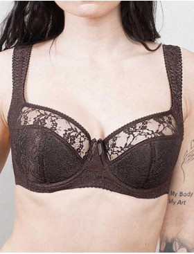 Бюстгальтер полумягкий с подкроем Lina A 6018 коричневый, Цвет: коричневый, Размеры: 80C