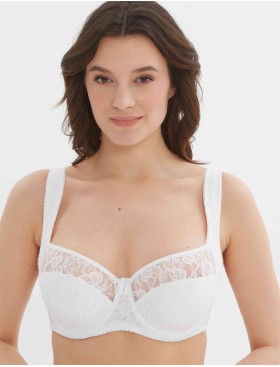 Бюстгальтер полумягкий с подкроем Lina A 6018 белый, Цвет: белый, Размеры: 75D, изображение 3