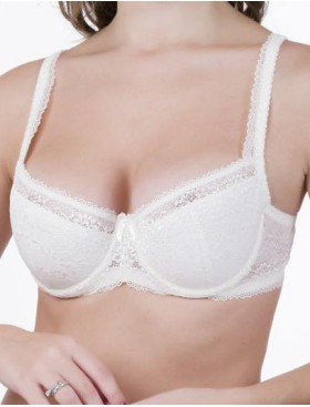 Кружевной бюстгальтер на поролоне Lina A 6086 молоко, Цвет: молоко, Размеры: 90D