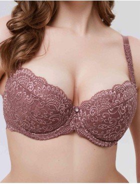 Бюстгальтер балконет пуш-ап Nikol Djumon 132 10 кофейно-розовый, Цвет: кофейно-розовый, Размеры: 70B