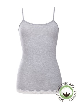 Хлопковая майка-топ Sielei NATURAL COTTON 1432 grigio melange, Цвет: grigio melange, Размеры: S, изображение 4