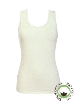 Хлопковая майка с кружевом Sielei NATURAL COTTON 1434 ecru melange, Цвет: ecru melange, Размеры: S, изображение 3