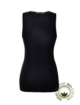 Хлопковая майка с кружевом Sielei NATURAL COTTON 1434 nero, Цвет: nero (черный), Размеры: S, изображение 4