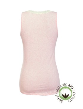 Хлопковая майка с кружевом Sielei NATURAL COTTON 1434 rosa melange, Цвет: rosa melange, Размеры: XS, изображение 4