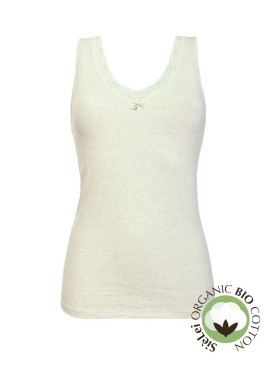 Хлопковая майка широкие бретели Sielei NATURAL COTTON 1436 ecru melange, Цвет: ecru melange, Размеры: S, изображение 3