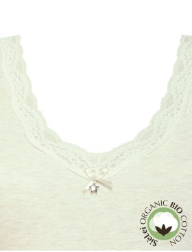 Хлопковая майка широкие бретели Sielei NATURAL COTTON 1436 ecru melange, Цвет: ecru melange, Размеры: S, изображение 5