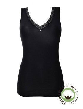 Хлопковая майка широкие бретели Sielei NATURAL COTTON 1436 nero, Цвет: nero (черный), Размеры: S, изображение 3