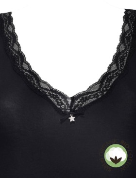 Хлопковая майка широкие бретели Sielei NATURAL COTTON 1436 nero, Цвет: nero (черный), Размеры: S, изображение 5