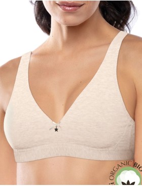 Хлопковый бралетт без косточек Sielei NATURAL COTTON 1454 ecru melange, Цвет: ecru melange, Размеры: 80B