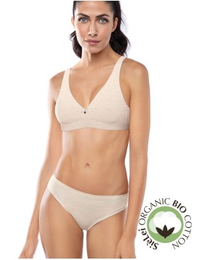 Хлопковый бралетт без косточек Sielei NATURAL COTTON 1454 ecru melange, Цвет: ecru melange, Размеры: 80B, изображение 4