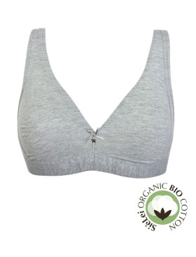 Хлопковый бралетт без косточек Sielei NATURAL COTTON 1454 grigio melange, Цвет: grigio melange, Размеры: 75B, изображение 3